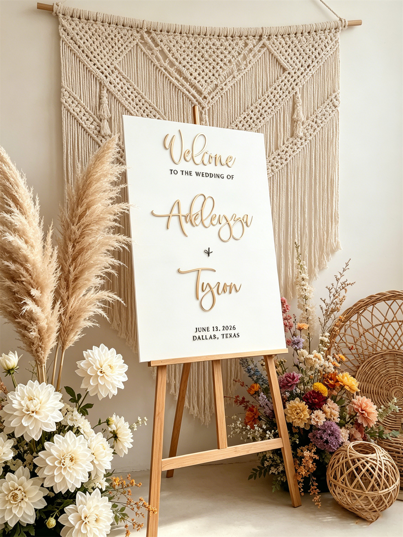 Wedding Welcome Sign - Personalized acrylic wedding welcome sign, modern and fashionable decoration of the wedding entrance. Welcome to our wedding sign